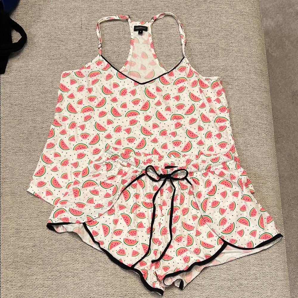 ***LIKE NEW*** Cosabella watermelon-patterned tank top + shorts‎ pajama set